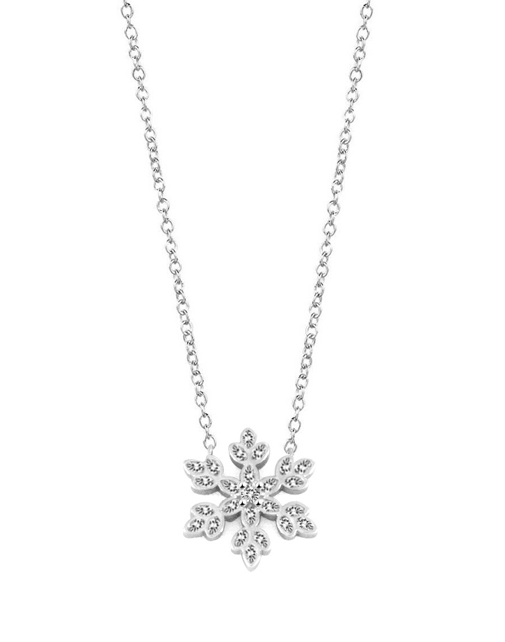 Beneto Hravý stříbrný náhrdelník Sněhová vločka AGS1334/47