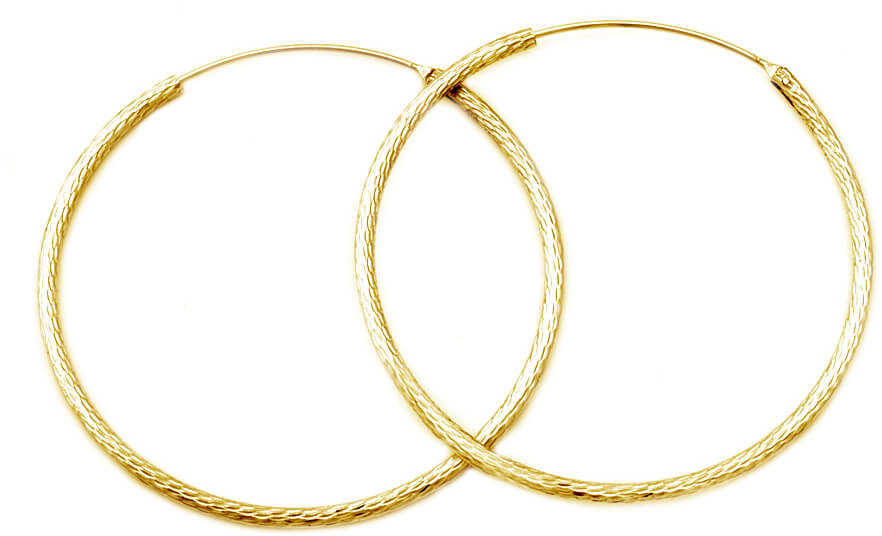Beneto Luxusní pozlacené náušnice kruhy ze stříbra AGUC1240/N-GOLD 5,5 cm