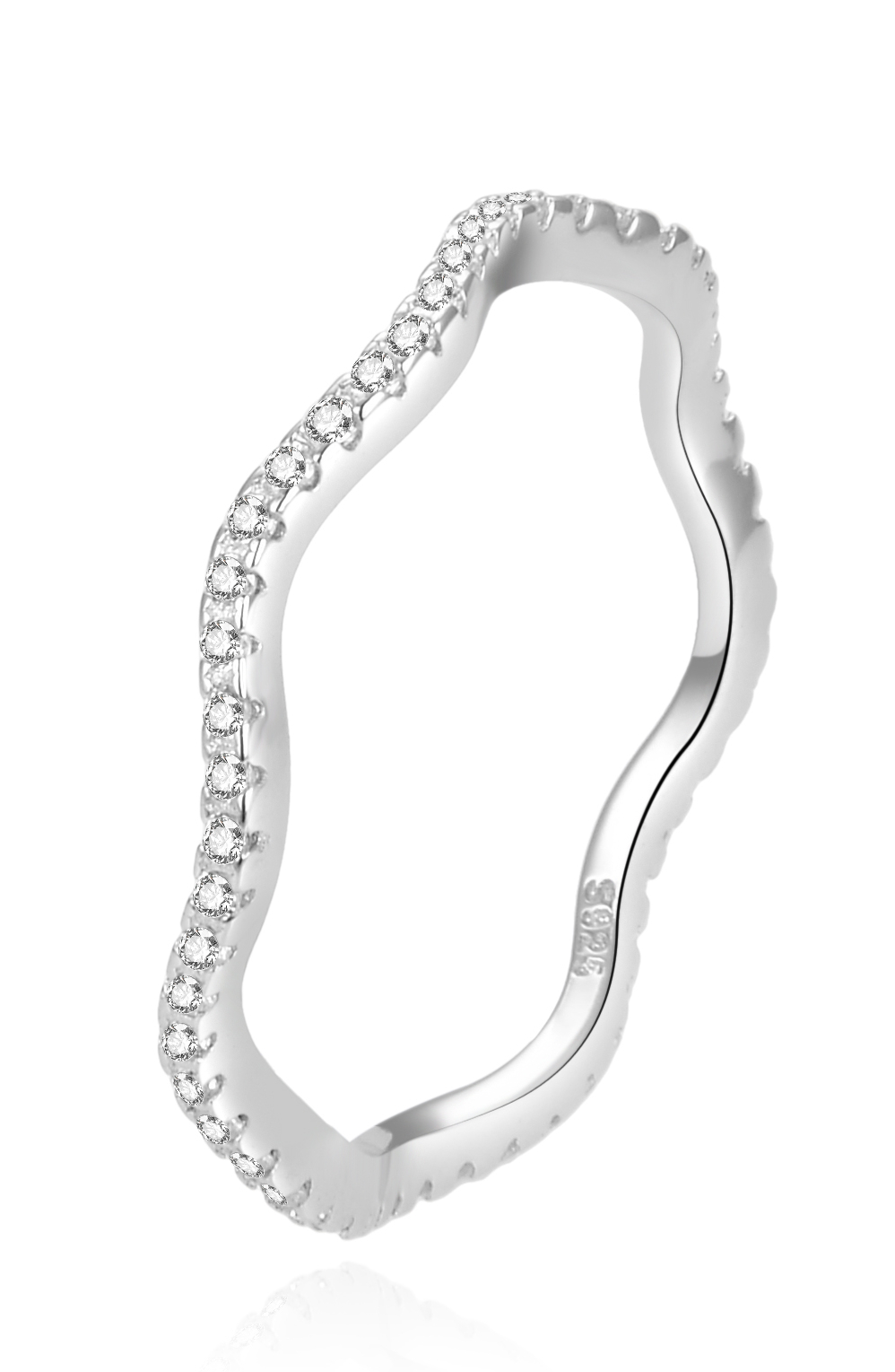 Beneto Originální stříbrný prsten s čirými zirkony AGG226 54 mm