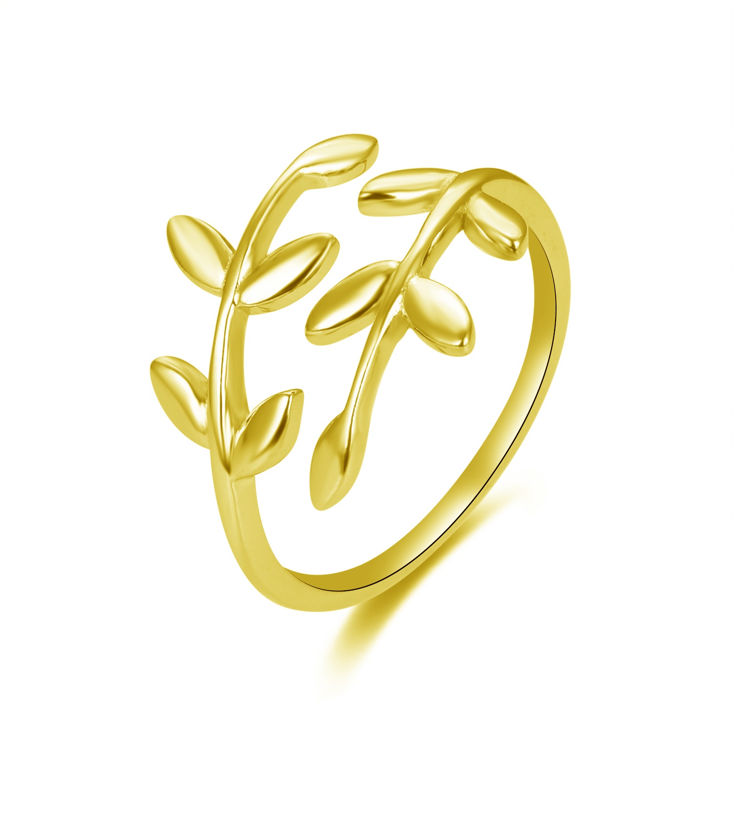 Beneto -  Otevřený pozlacený prsten s originálním designem AGG468-G