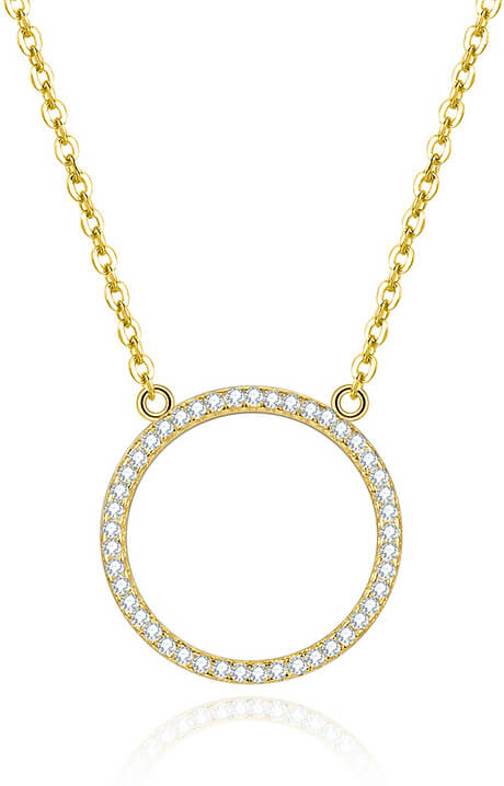 Beneto Pozlátený náhrdelník s kruhovým príveskom AGS1224 / 47-GOLD