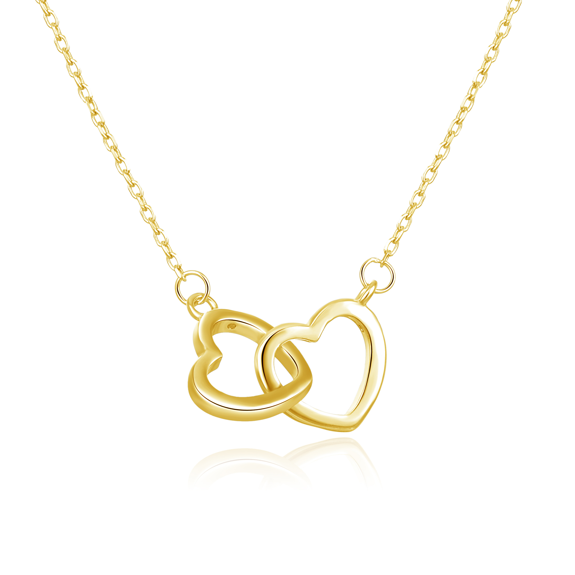 Beneto Pozlátený strieborný náhrdelník so srdiečkami AGS1327 / 47-GOLD