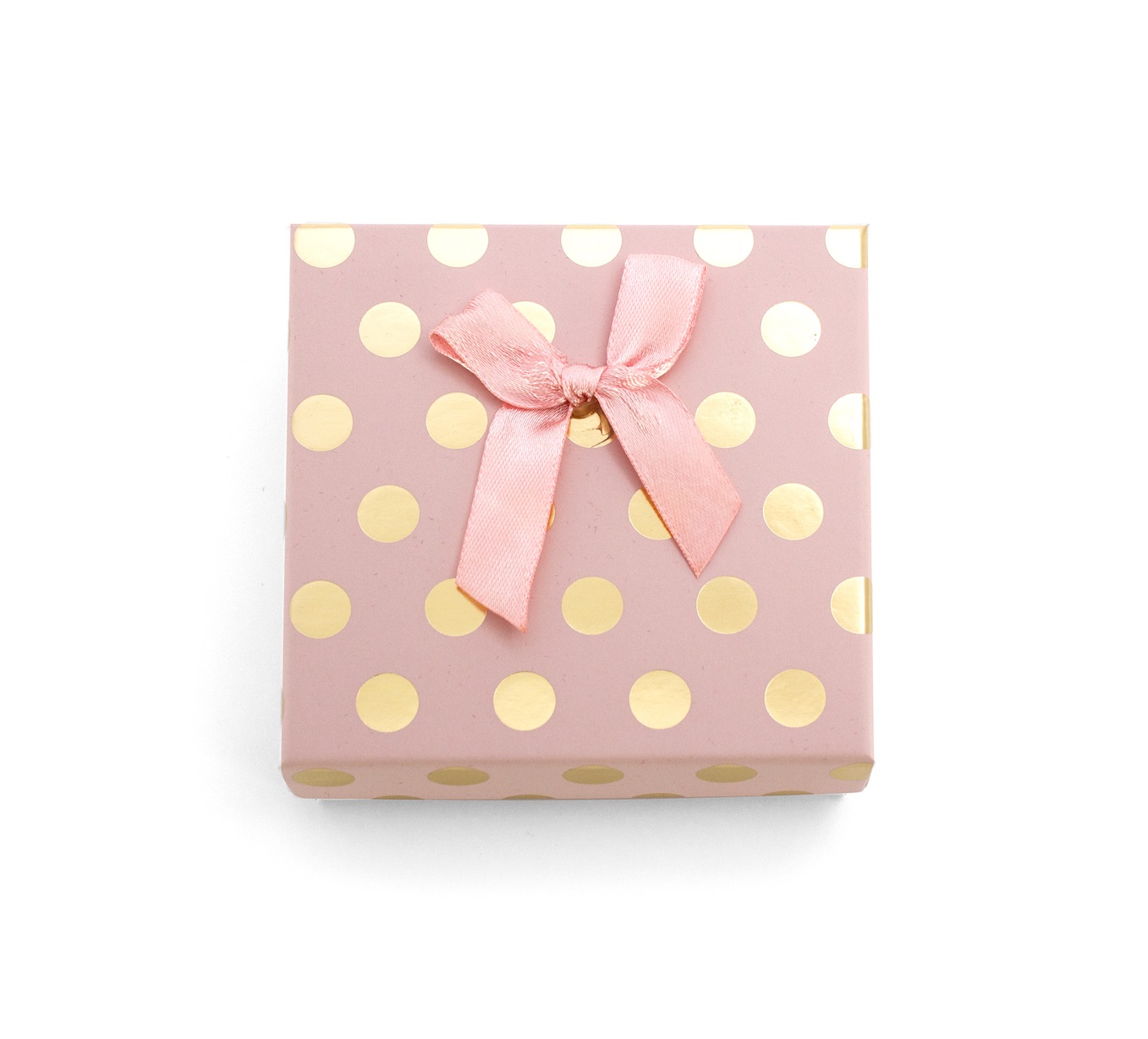 Beneto Ružová darčeková krabička so zlatými bodkami KP7-9