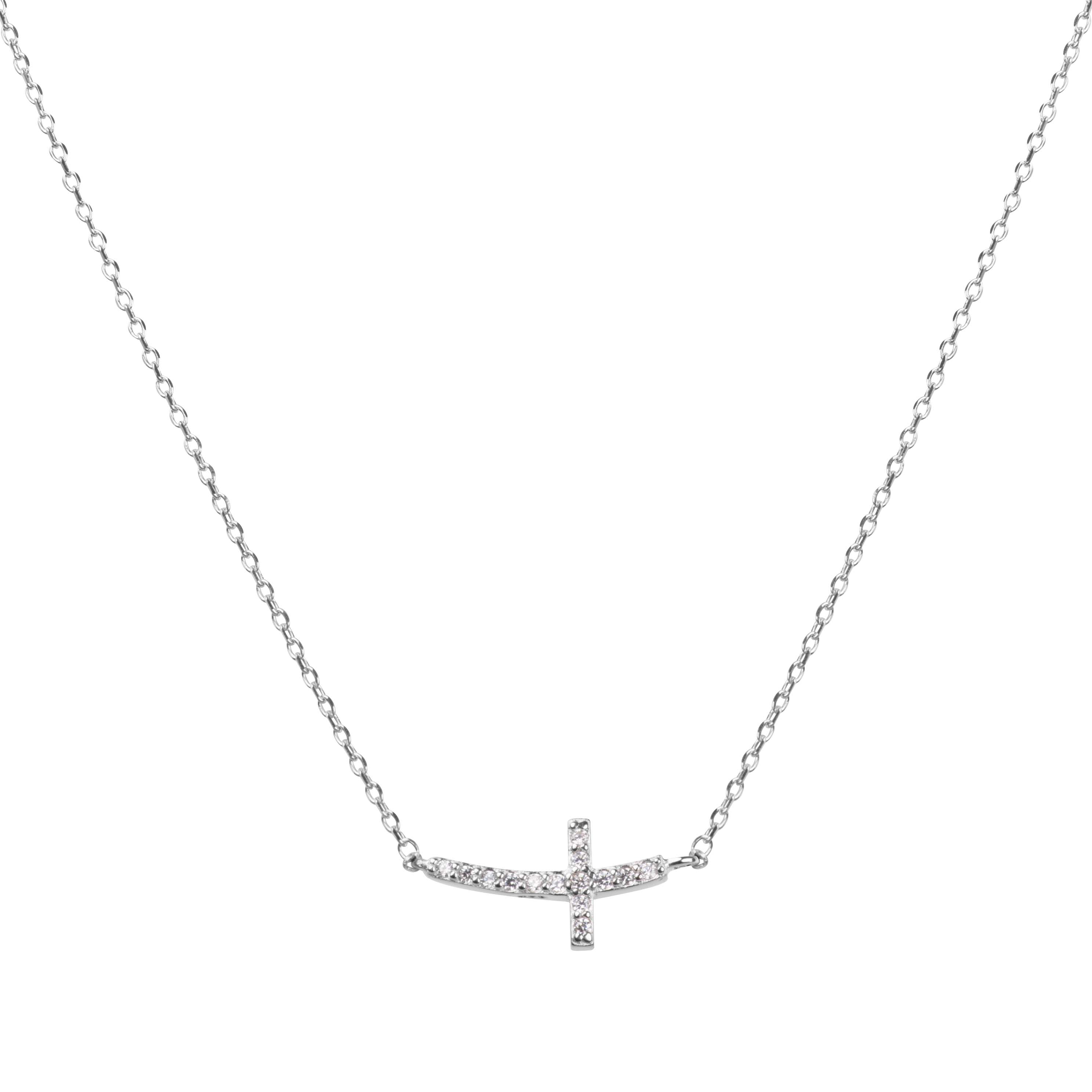 Beneto Strieborný náhrdelník s krížikom AGS546 / 47
