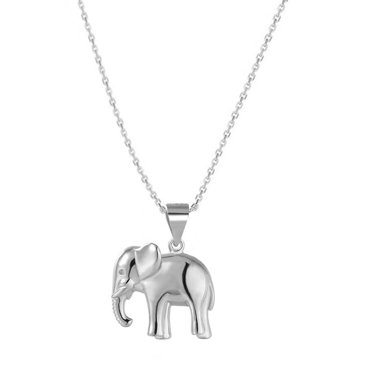 Beneto Strieborný náhrdelník so slonom AGS1136 / 47 (retiazka, prívesok)