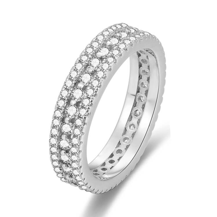 Beneto Stříbrný prsten se zirkony AGG325 58 mm