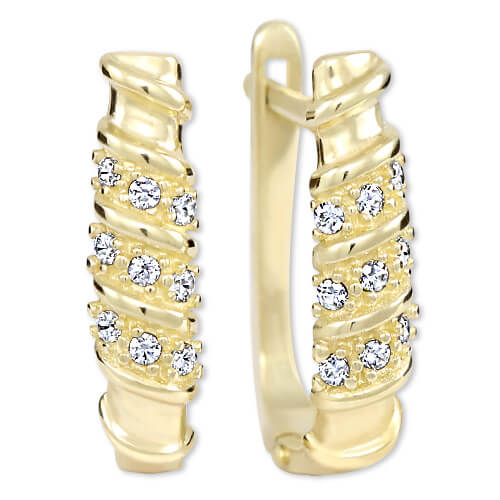 Brilio -  Dámské zlaté náušnice s krystaly 239 001 00980