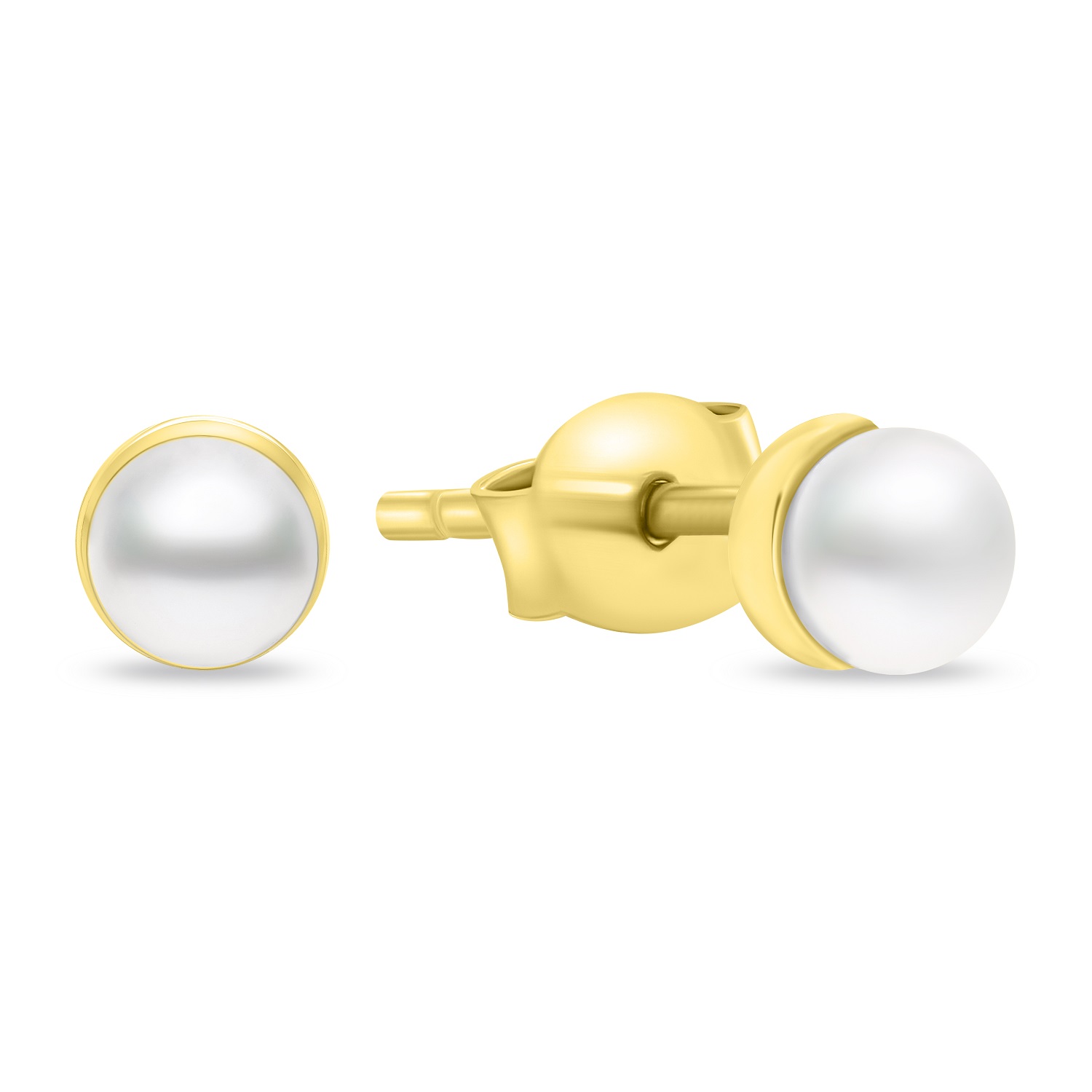 Brilio Elegantné náušnice zo žltého zlata s perlou EA981YAU