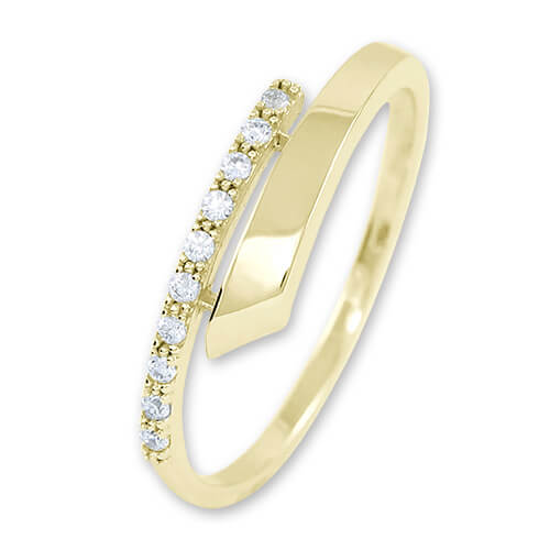Brilio Nežný dámsky prsteň zo žltého zlata s kryštálmi 229 001 00857 53 mm