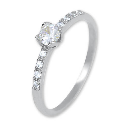 Brilio -  Něžný prsten z bílého zlata s krystaly 229 001 00858 07 52 mm