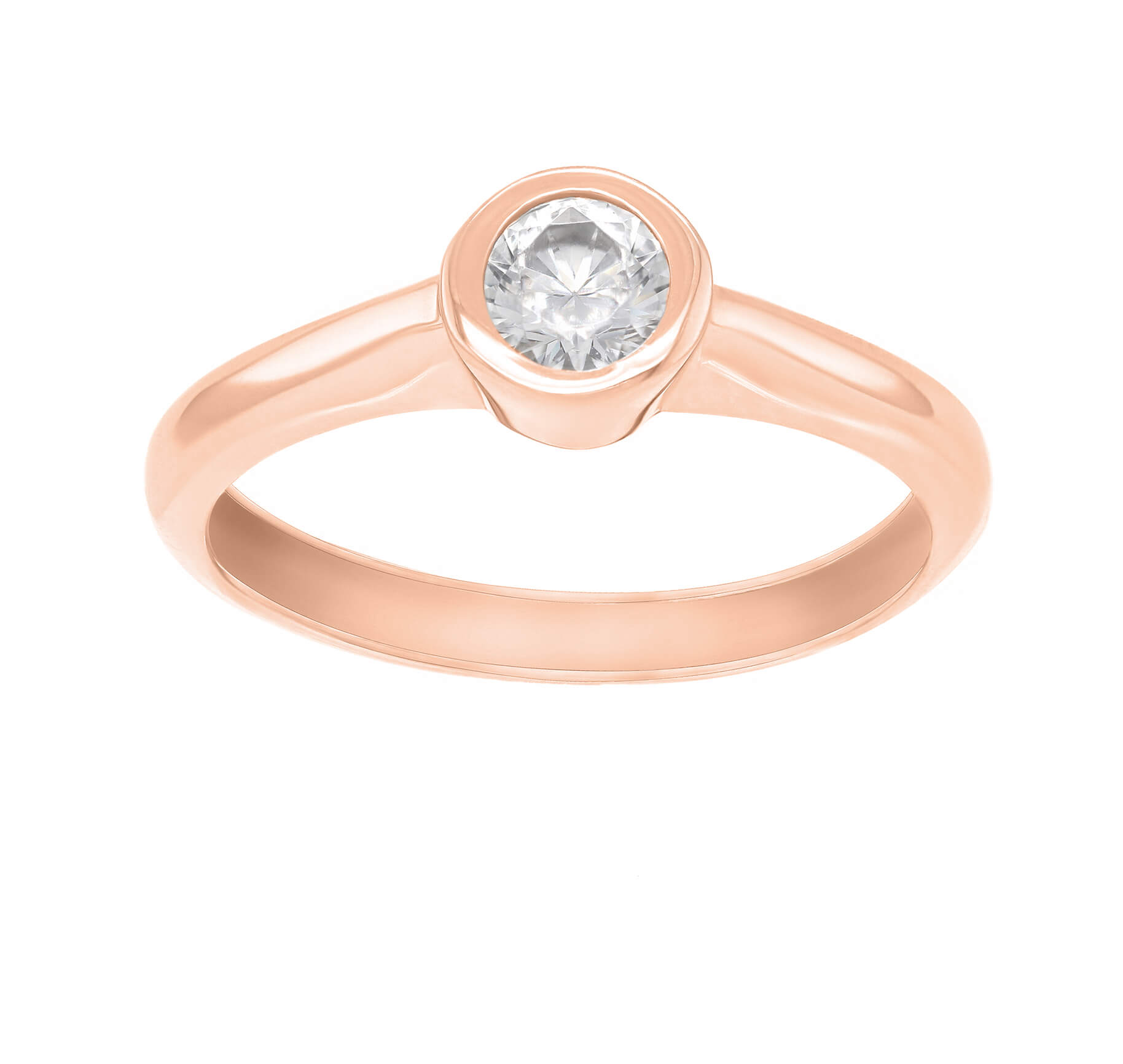 Brilio Pôvabný prsteň z ružového zlata so zirkónom SR042RAU 48 mm