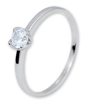 Brilio Zásnubný prsteň z bieleho zlata so zirkónom 226 001 01077 07 58 mm