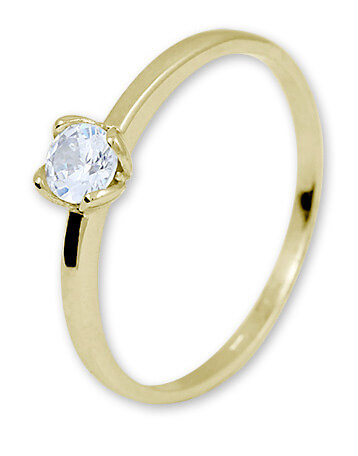 Brilio Zásnubní prsten ze žlutého zlata se zirkonem 226 001 01077 56 mm
