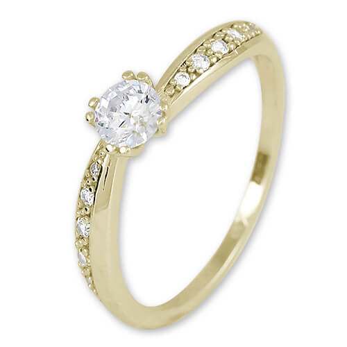 Brilio Zlatý prsten s krystaly 229 001 00830 00 51 mm