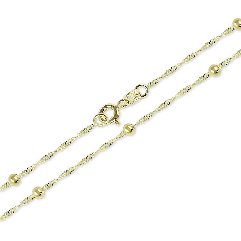 Brilio Zlatý náhrdelník Lambáda s kuličkami 45 cm 273 115 00007