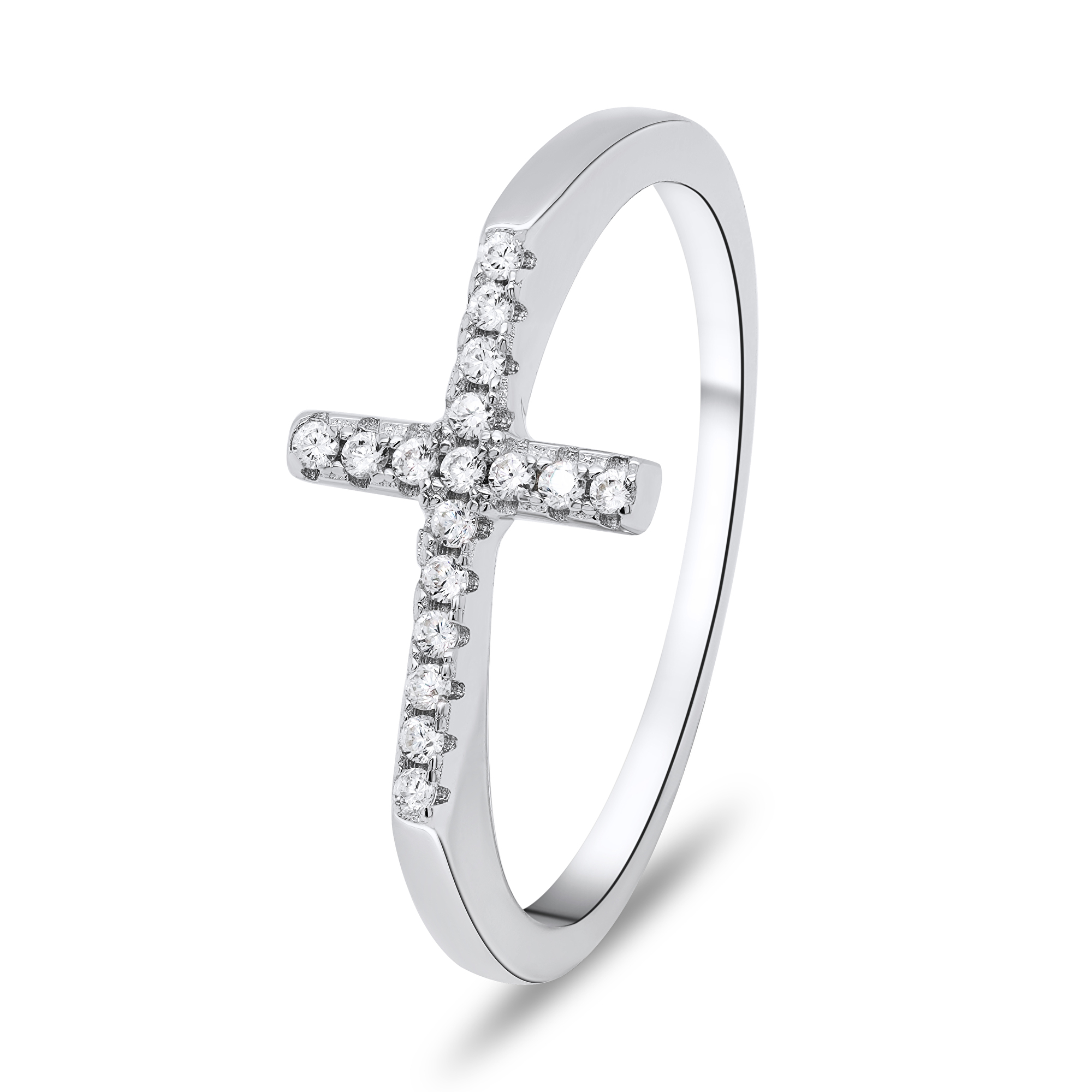 Brilio Silver Blýštivý dámský prsten s čirými zirkony RI017W 56 mm