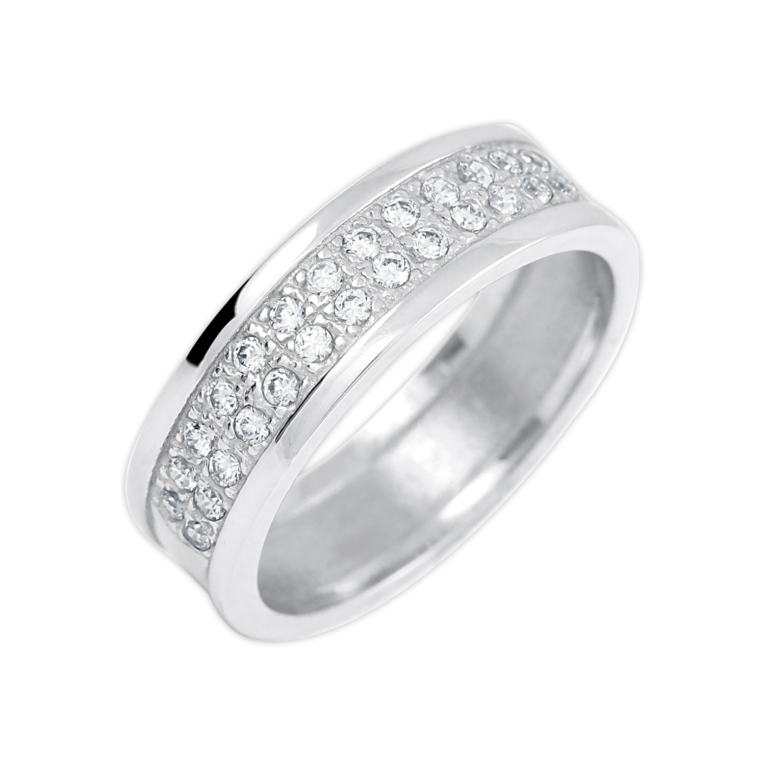 Brilio Silver Blyštivý prsteň so zirkónmi 426 001 00514 04 50 mm