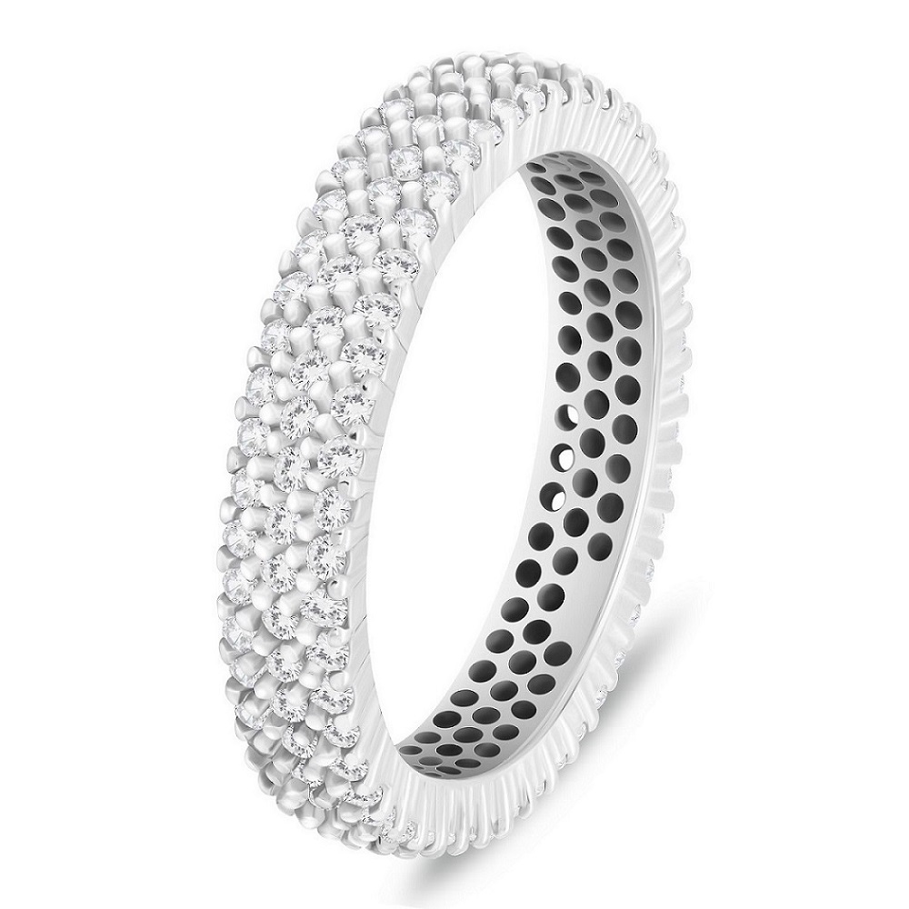 Brilio Silver Blyštivý stříbrný prsten s čirými zirkony RI117W 56 mm