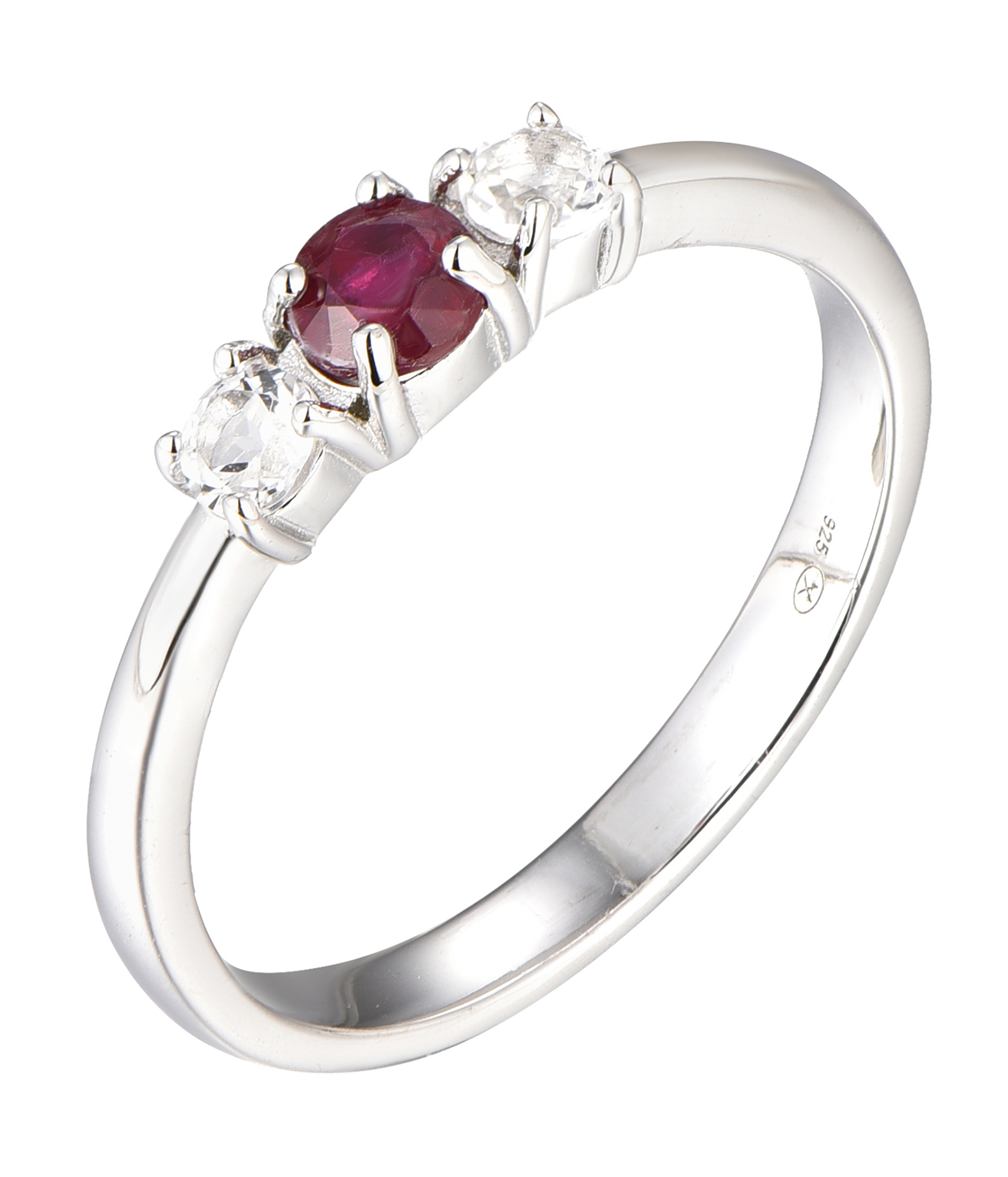 Brilio Silver -  Blýštivý stříbrný prsten s rubínem Precious Stone SR09003C 50 mm