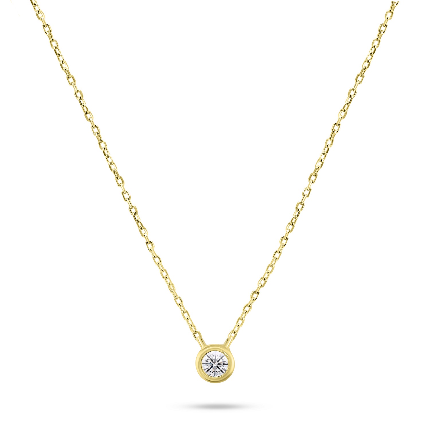 Brilio Silver Elegantný pozlátený náhrdelník so zirkónom NCL86Y