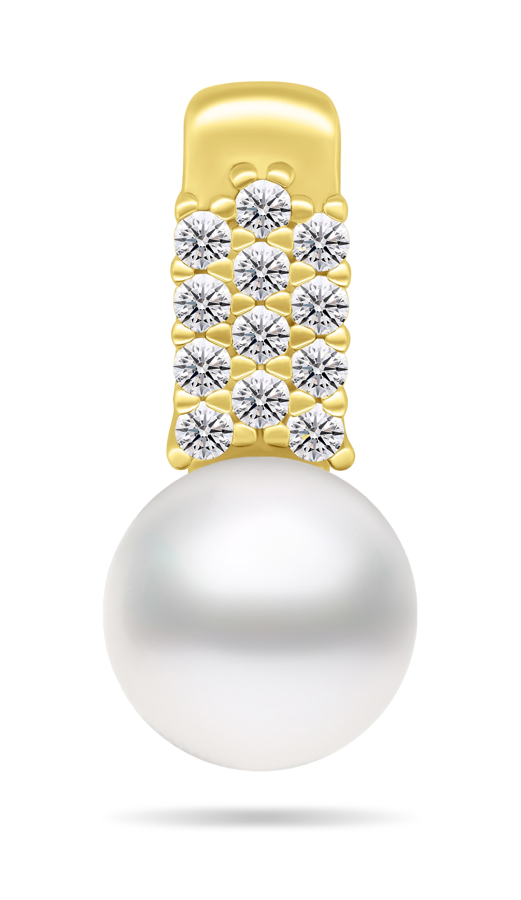 Brilio Silver Elegantný pozlátený prívesok s pravou perlou a zirkónmi PT94Y