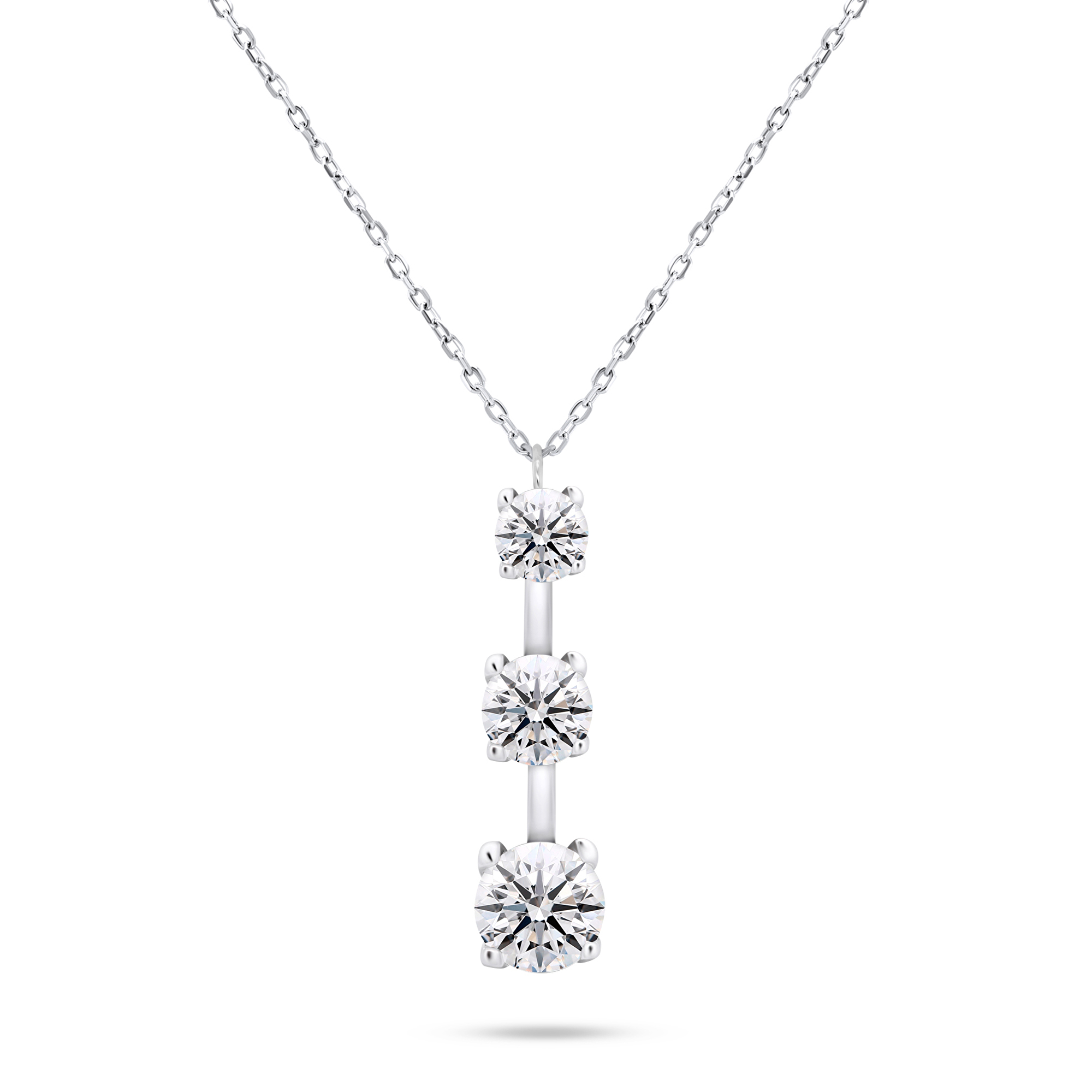 Brilio Silver Elegantný strieborný náhrdelník so zirkónmi NCL80W