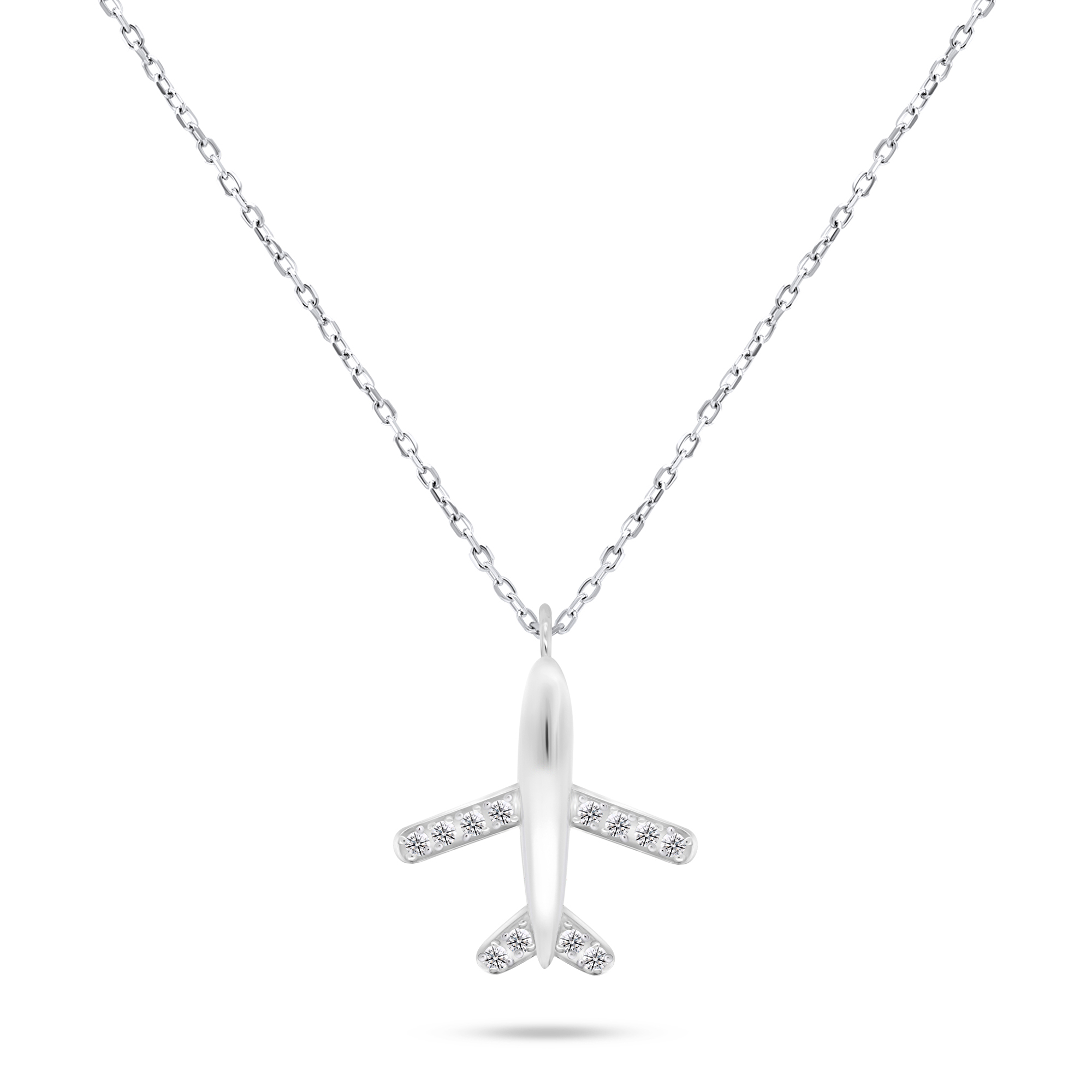 Brilio Silver -  Hravý stříbrný náhrdelník Letadlo NCL77W