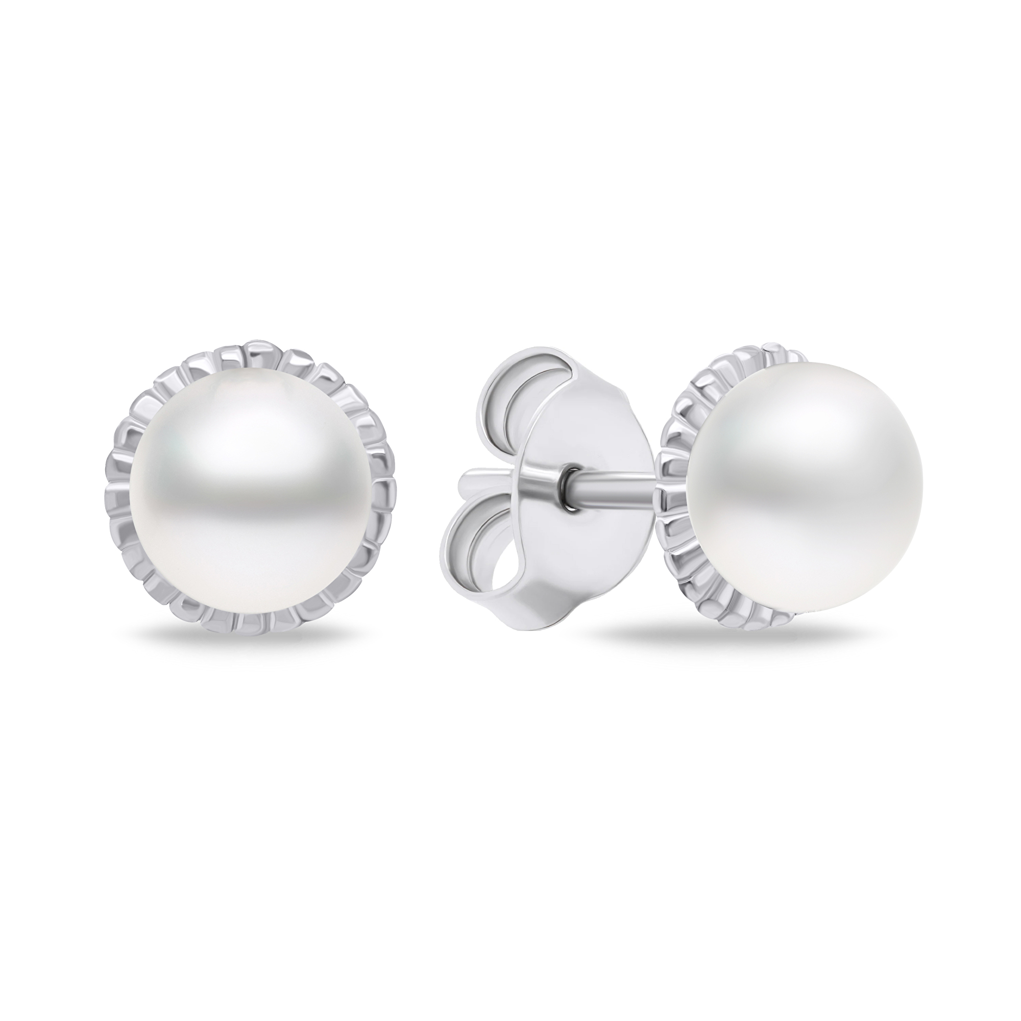 Brilio Silver Minimalistické stříbrné náušnice s pravými perlami EA620W