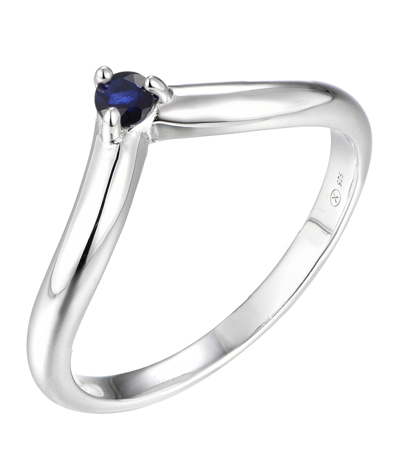 Brilio Silver Minimalistický strieborný prsteň so zafírom Precious Stone SR09001B 56 mm