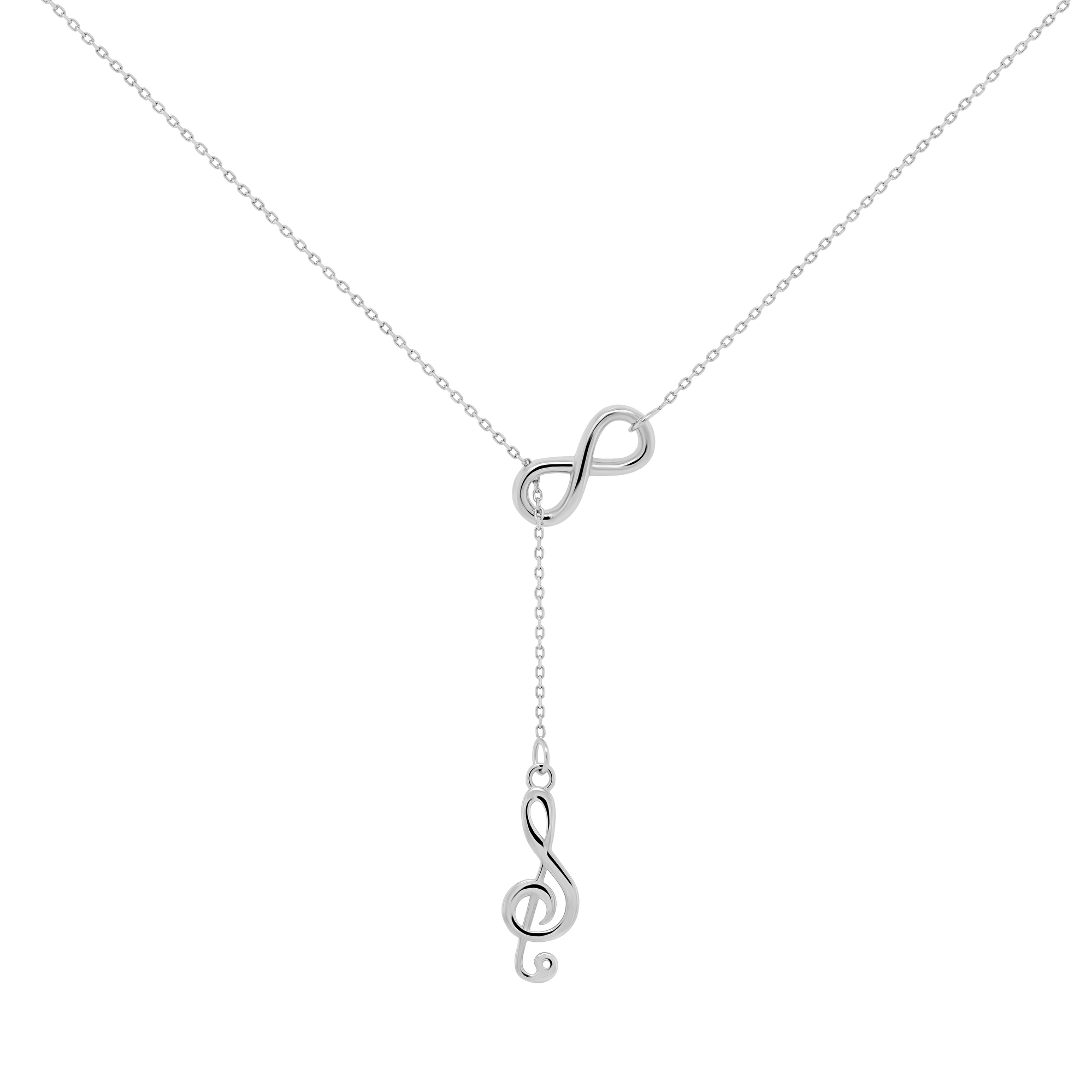 Brilio Silver Nadčasový stříbrný náhrdelník Houslový klíč NCL25W