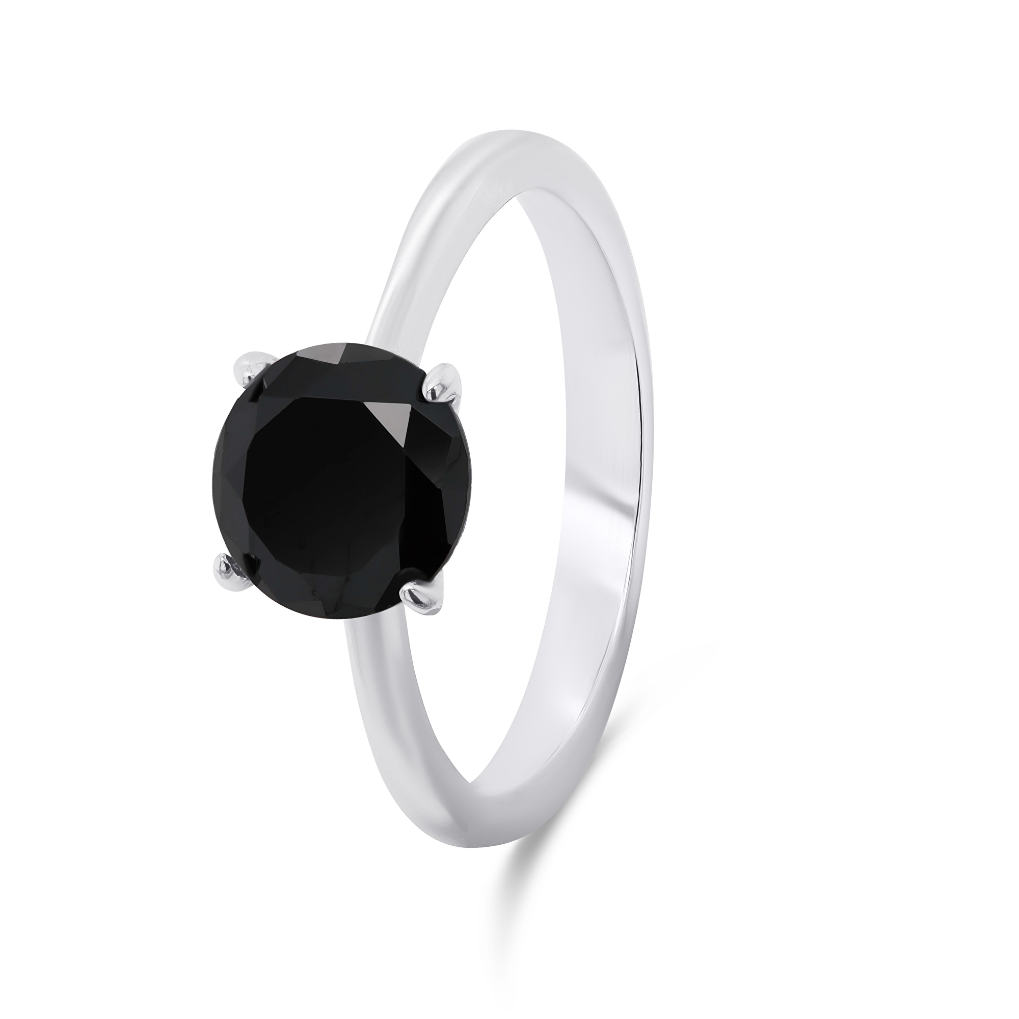 Brilio Silver Nadčasový strieborný prsteň s čiernym zirkónom RI057WBC 50 mm