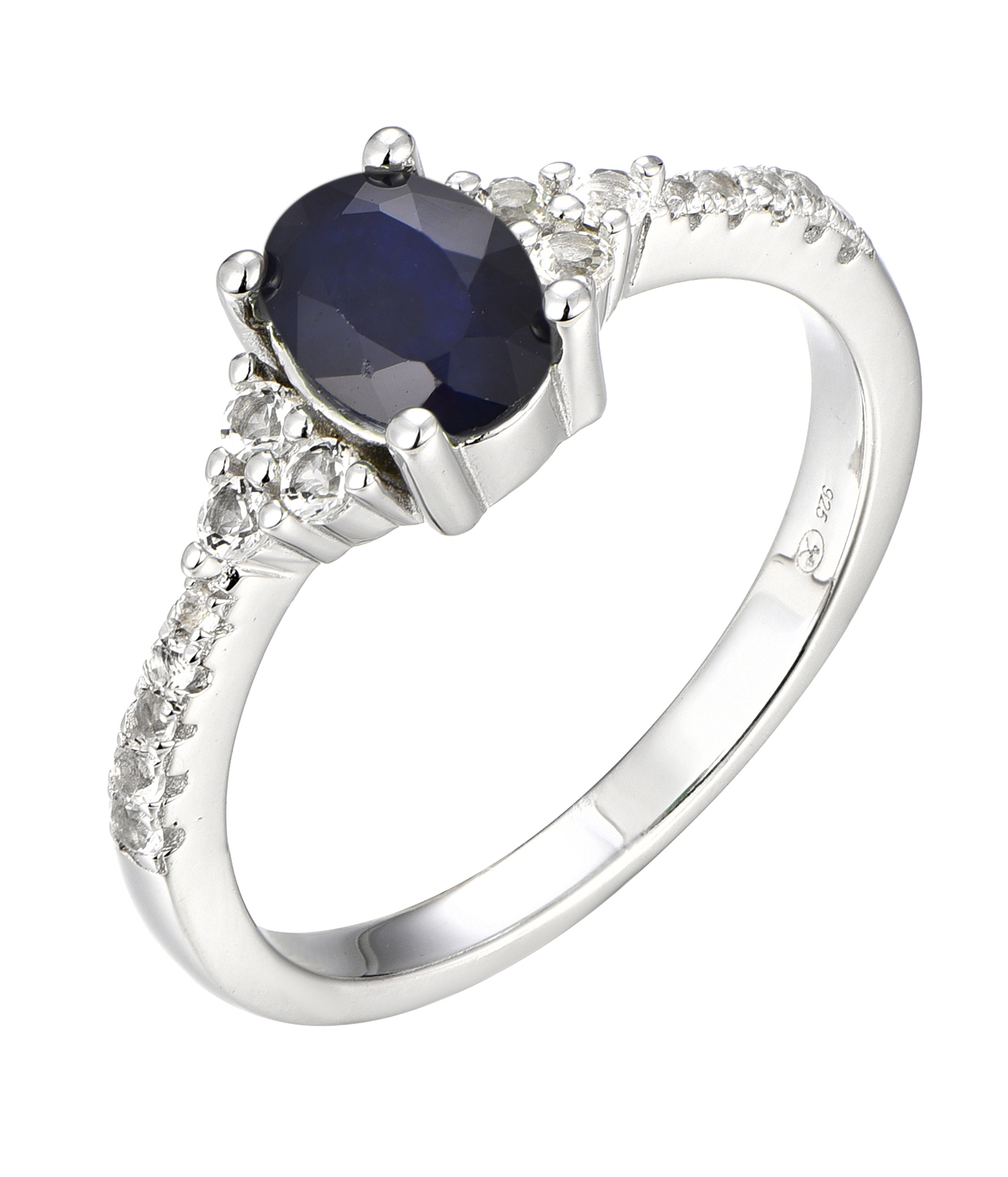 Brilio Silver Nádherný stříbrný prsten se safírem Precious Stone SRC0203S 58 mm