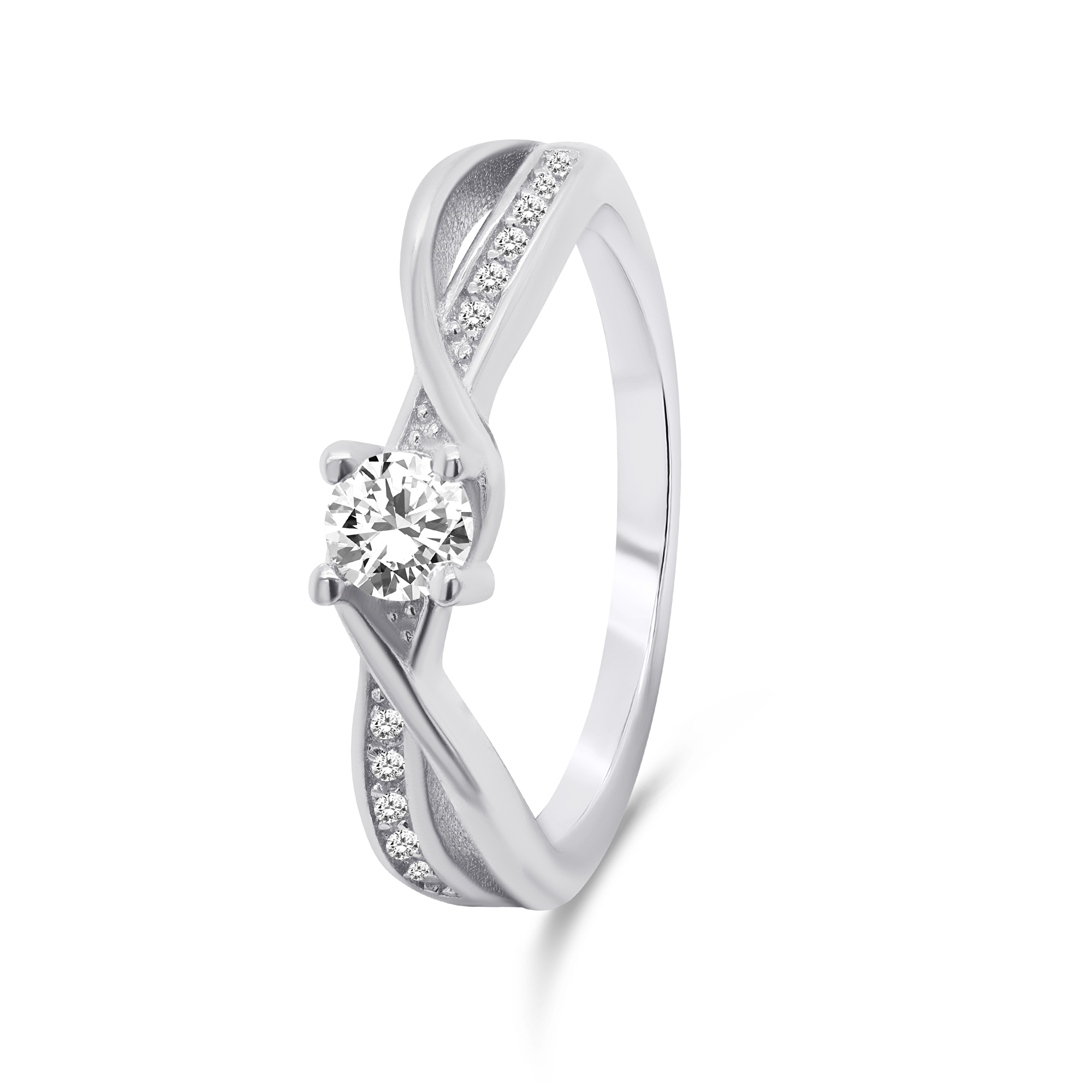 Brilio Silver Okouzlující stříbrný zásnubní prsten RI049W 52 mm