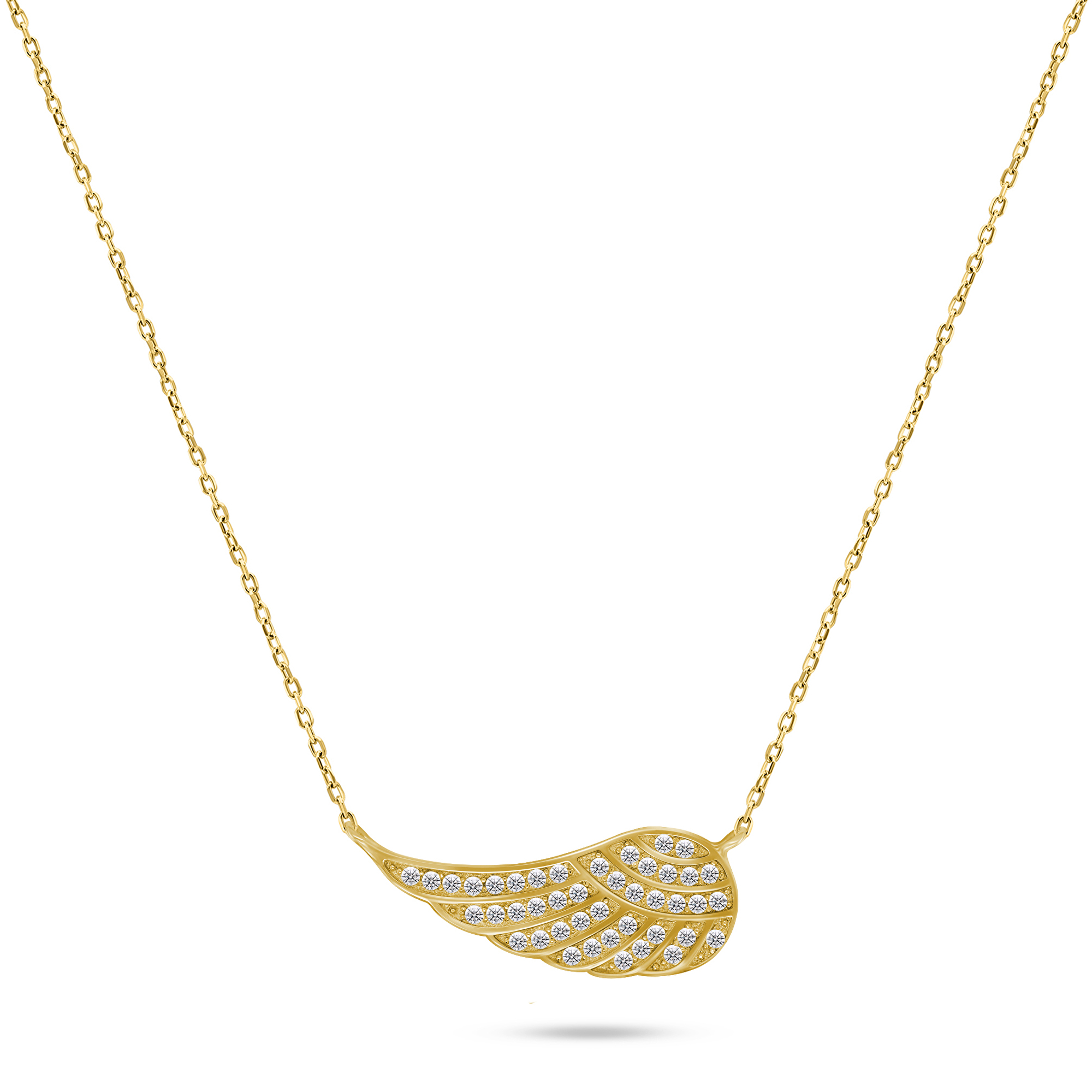 Brilio Silver -  Originální pozlacený náhrdelník Andělské křídlo NCL59Y