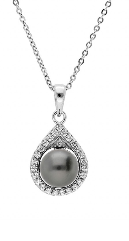 Brilio Silver Prekrásny strieborný náhrdelník s pravou tahitskou perlou TA/MP05320A (retiazka, prívesok)