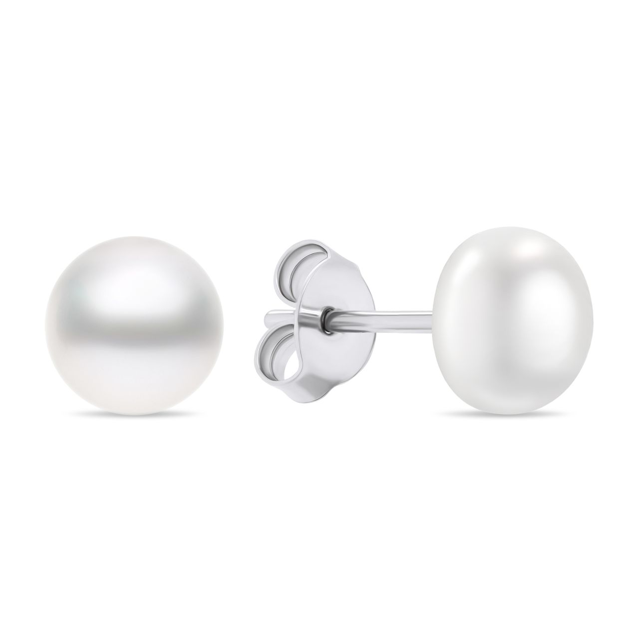 Brilio Silver -  Půvabné stříbrné náušnice pecky s pravými perlami EA585/6/7/8W 0,6 cm