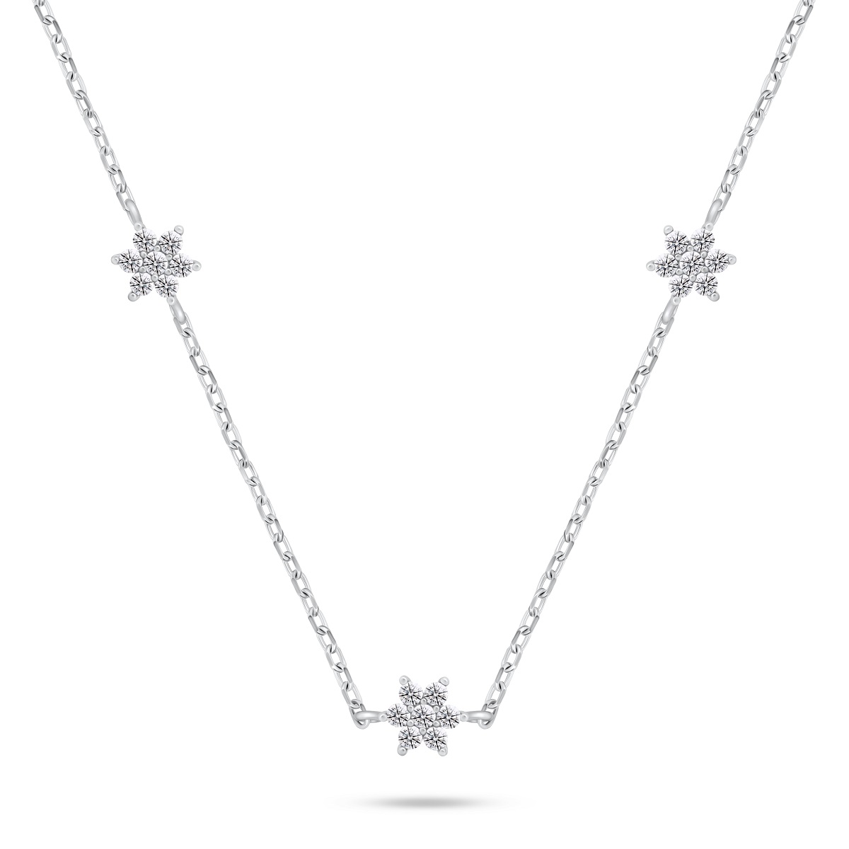 Brilio Silver Půvabný stříbrný náhrdelník se zirkony NCL109W