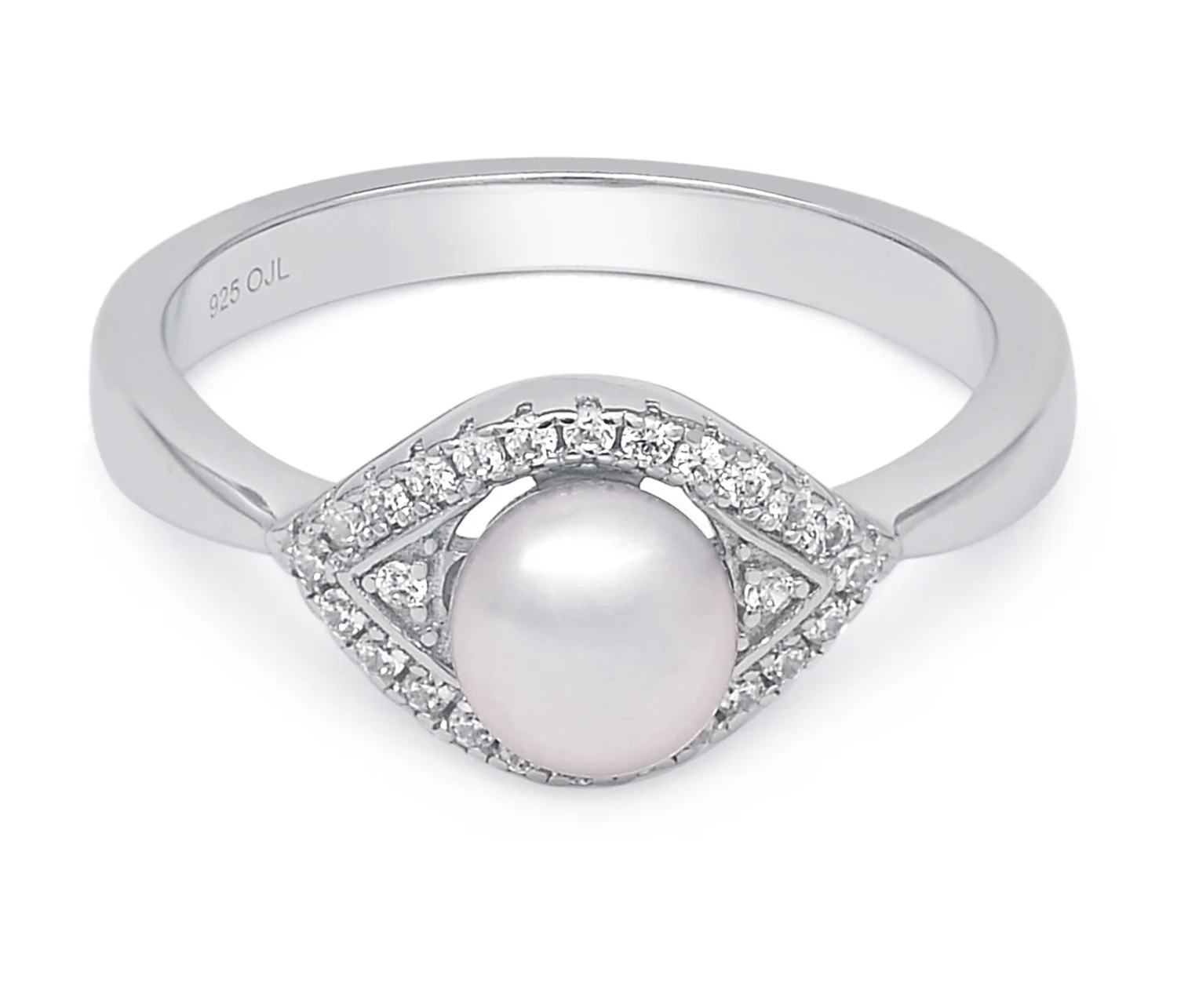 Brilio Silver Pôvabný strieborný prsteň s pravou perlou ML05671L 54 mm