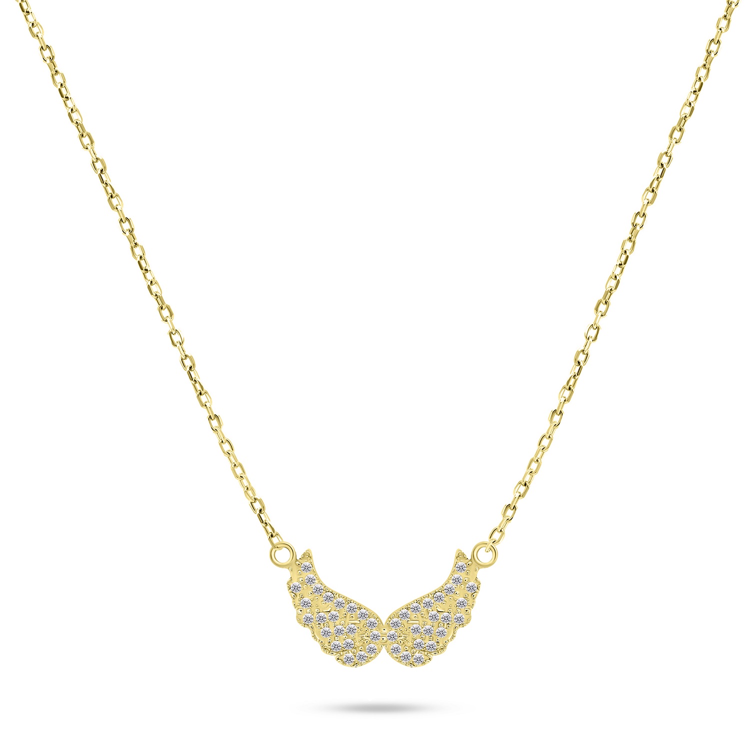 Brilio Silver Nežný pozlátený náhrdelník Anjelské krídla NCL84Y
