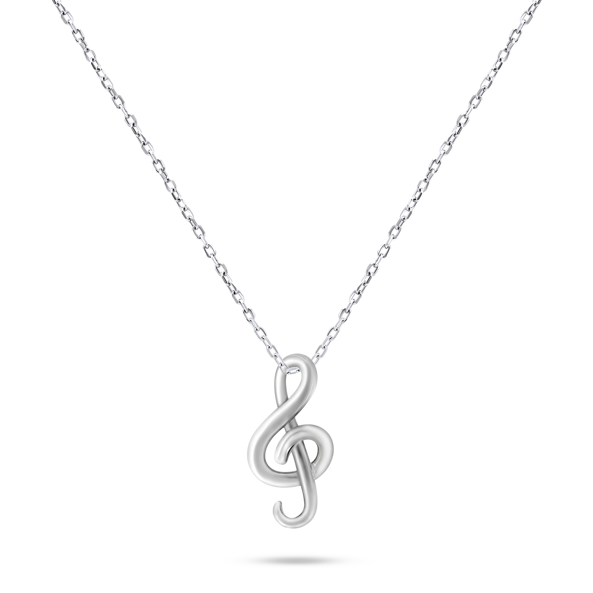 Brilio Silver Slušivý stříbrný náhrdelník Houslový klíč NCL67W (řetízek, přívěsek)