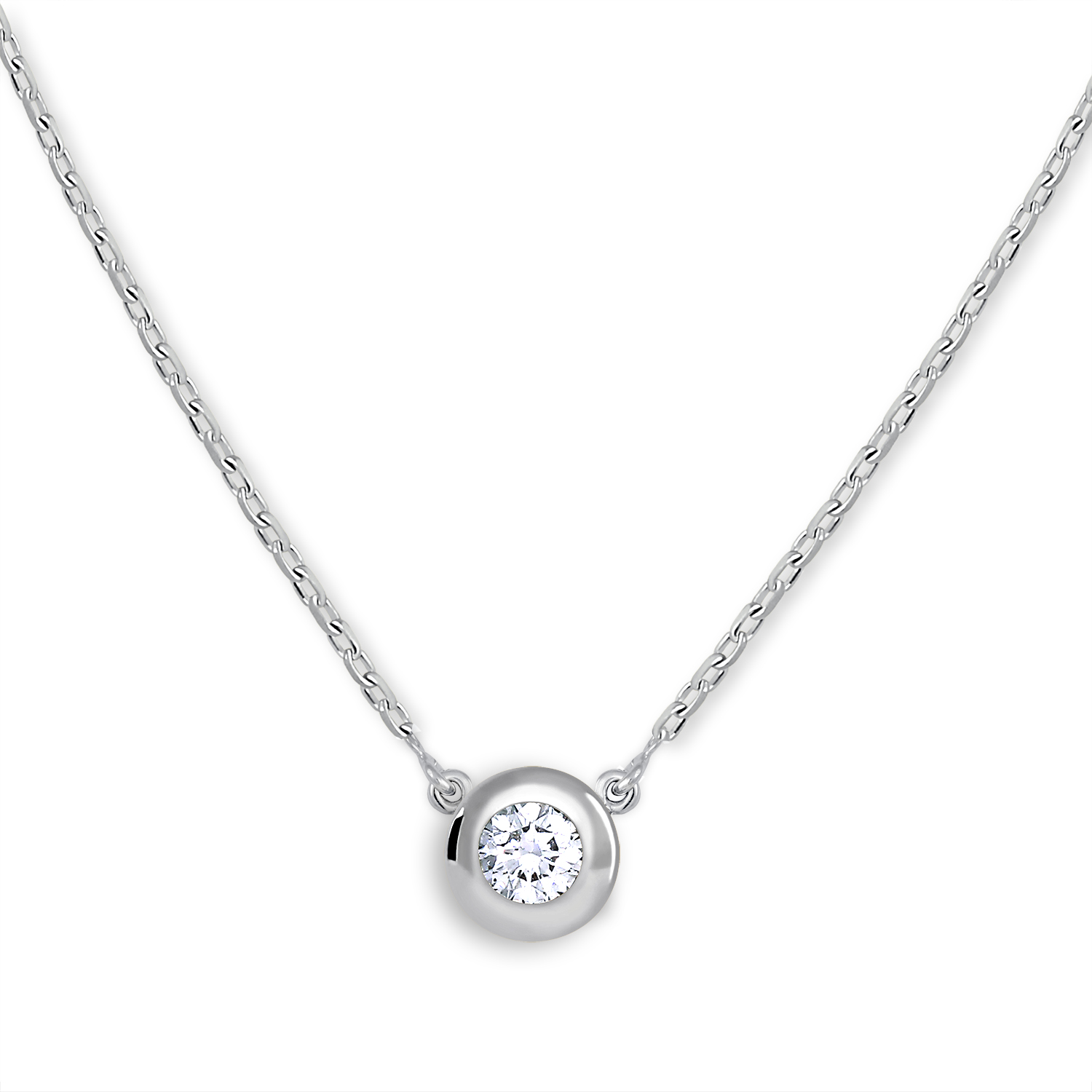 Brilio Silver -  Stříbrný náhrdelník s kubickým zirkonem 476 001 00124 04