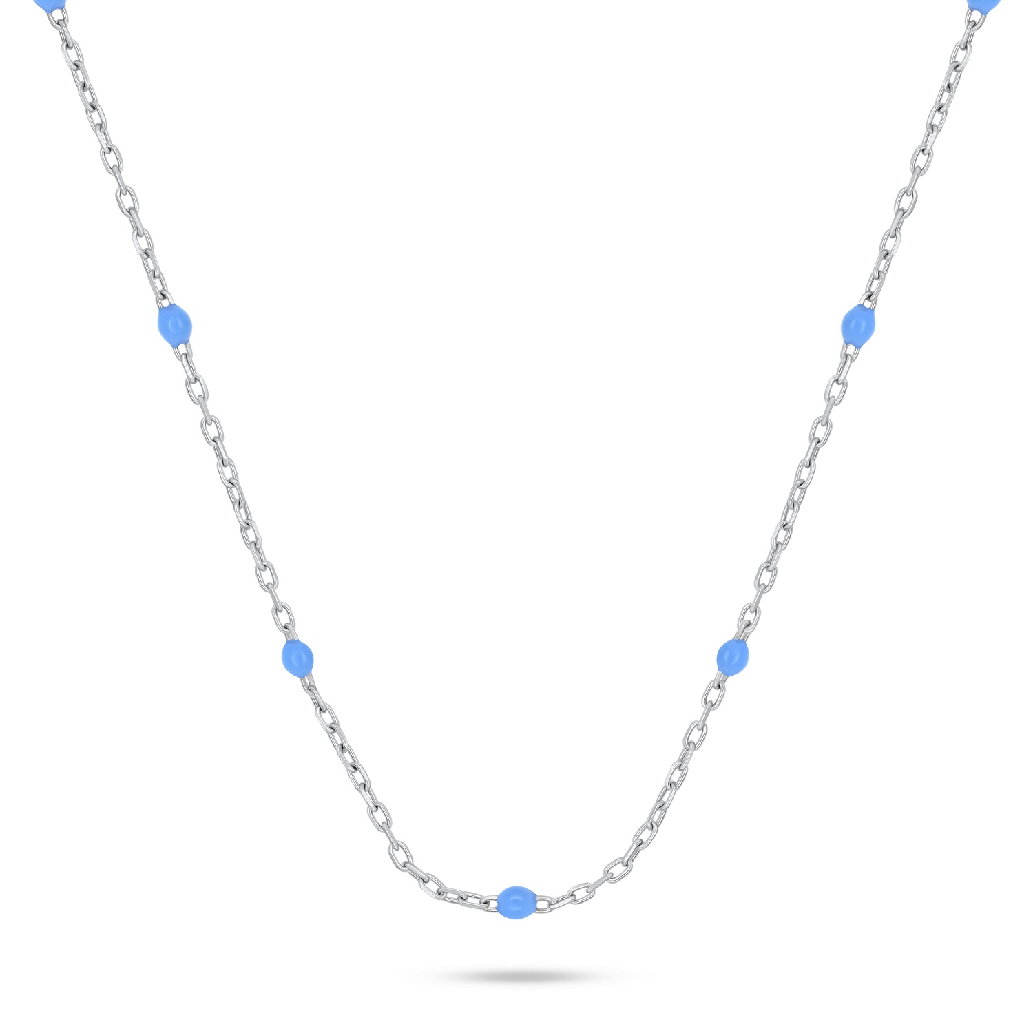 Brilio Silver Strieborný náhrdelník s modrými guličkami NCL112WTQ