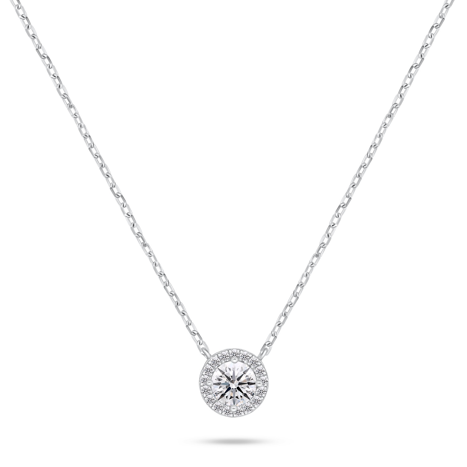 Brilio Silver Třpytivý stříbrný náhrdelník se zirkony NCL136W