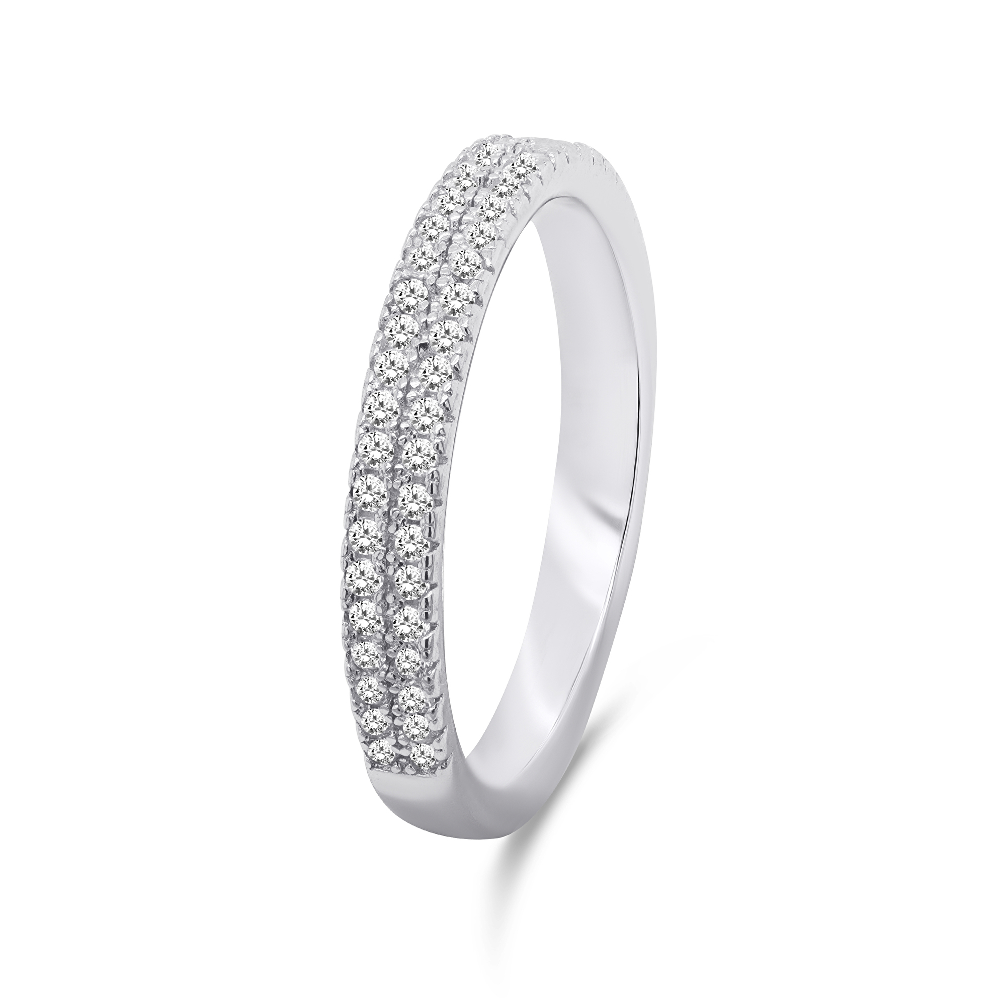Brilio Silver Třpytivý stříbrný prsten s čirými zirkony RI059W 58 mm