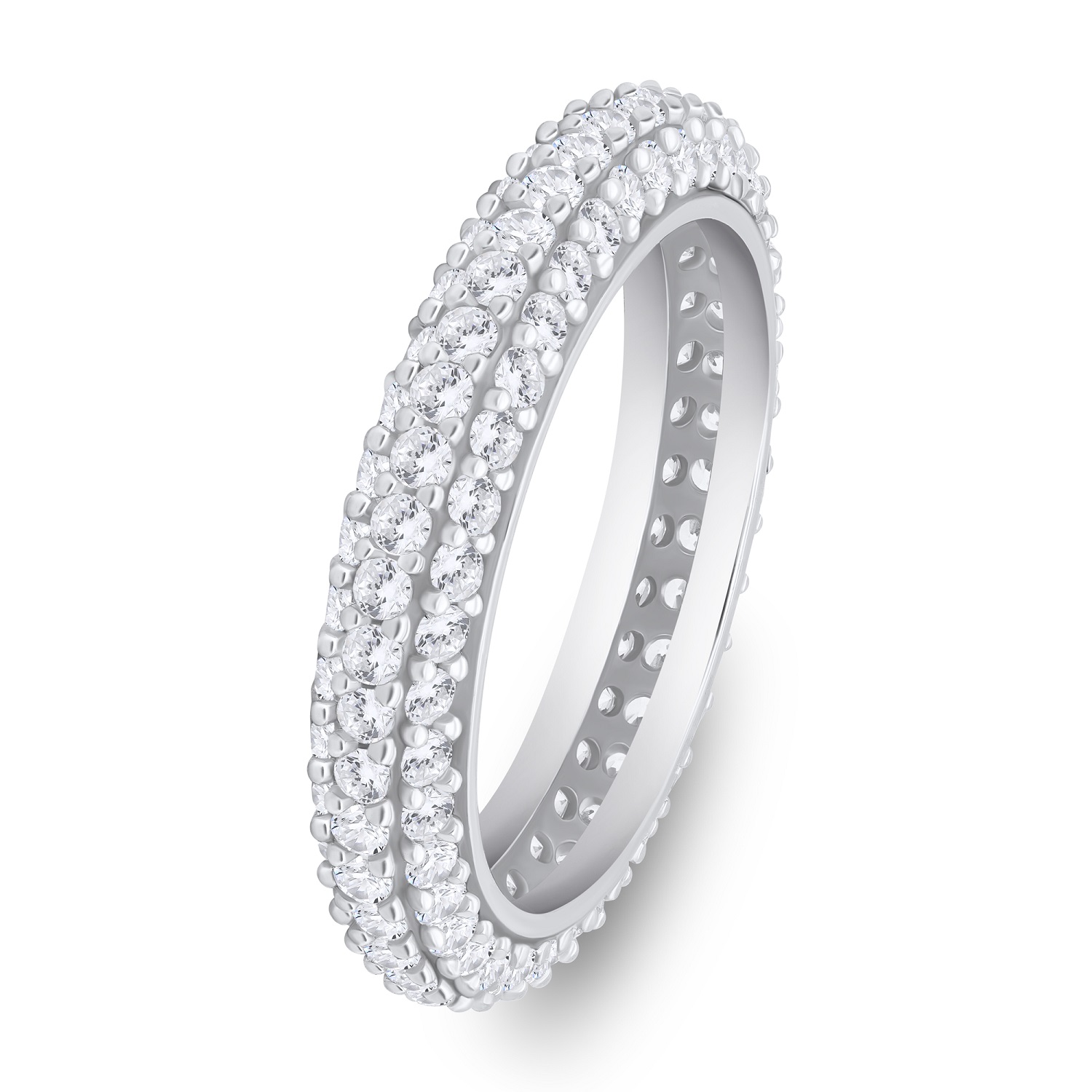 Brilio Silver Třpytivý stříbrný prsten s čirými zirkony RI093W 50 mm
