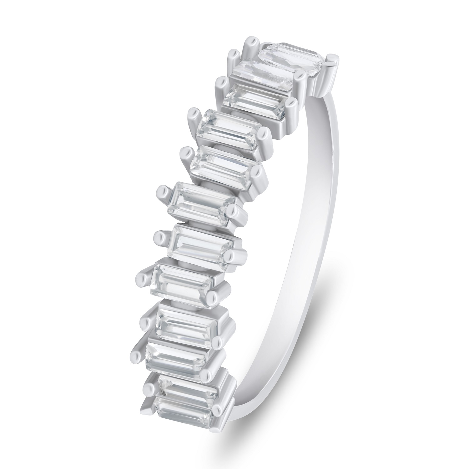 Brilio Silver Třpytivý stříbrný prsten s čirými zirkony RI096W 50 mm