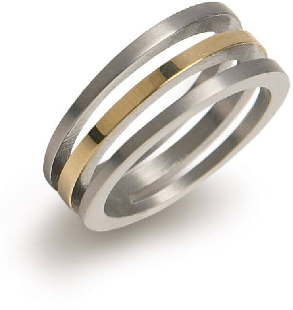 Boccia Titanium Pozlacený titanový prsten 0128-02 56 mm