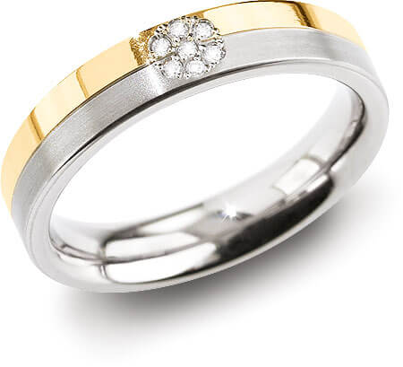 Boccia Titanium Úžasný prsten z titanu s diamanty 0129-06 63 mm