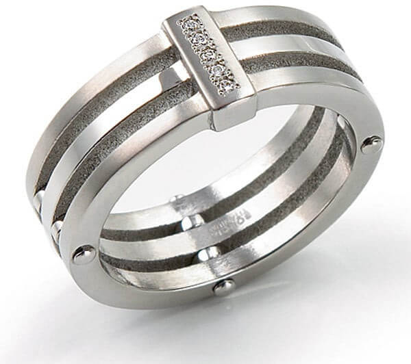 Boccia Titanium Titánový prsteň s diamantmi 0126-01 56 mm