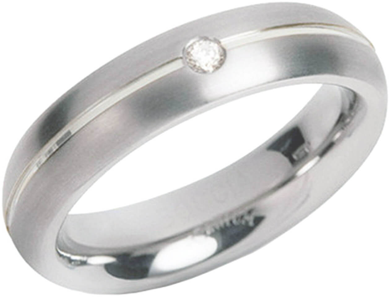Boccia Titanium Titánový snubný prsteň s diamantom 0130-05 54 mm